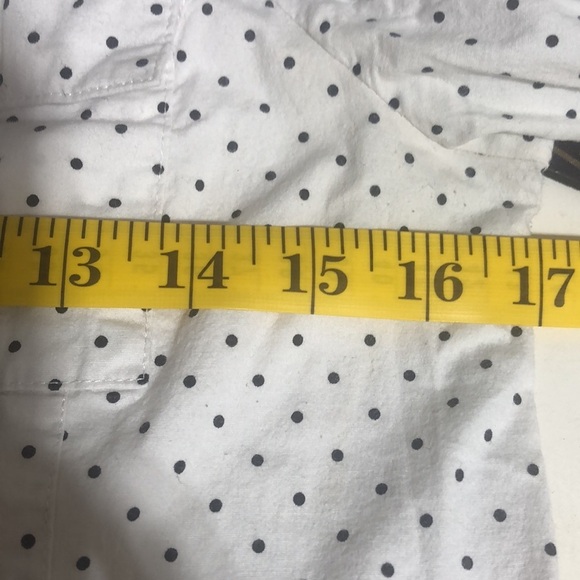 Anne Klein button down white with black dots - Picture 9 of 11